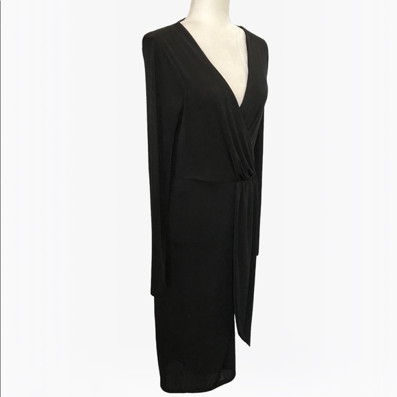 Good American Shimmer Long Sleeve Faux Wrap Dress - M - Picture 9 of 16